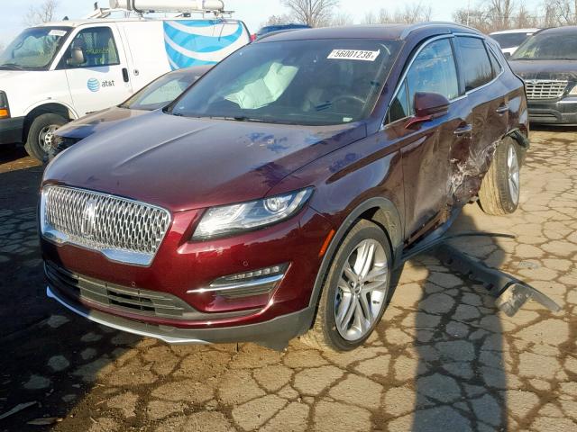 5LMCJ3D9XKUL17163 - 2019 LINCOLN MKC RESERV BURGUNDY photo 2