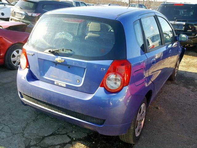 KL1TD66EX9B323620 - 2009 CHEVROLET AVEO LS BLUE photo 4