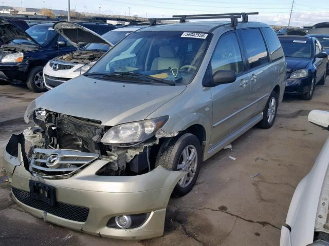 JM3LW28A050554481 - 2005 MAZDA MPV WAGON GOLD photo 2