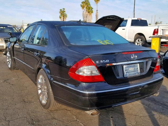 WDBUF56X28B186723 - 2008 MERCEDES-BENZ E 350 BLACK photo 3