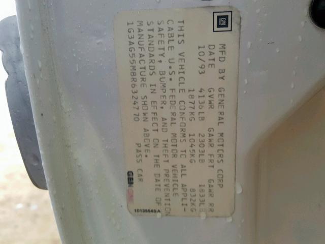 1G3AG55M8R6324770 - 1994 OLDSMOBILE CUTLASS CI 白色 照片 10