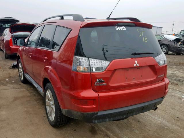 JA4JT3AW5CU002236 - 2012 MITSUBISHI OUTLANDER RED photo 3