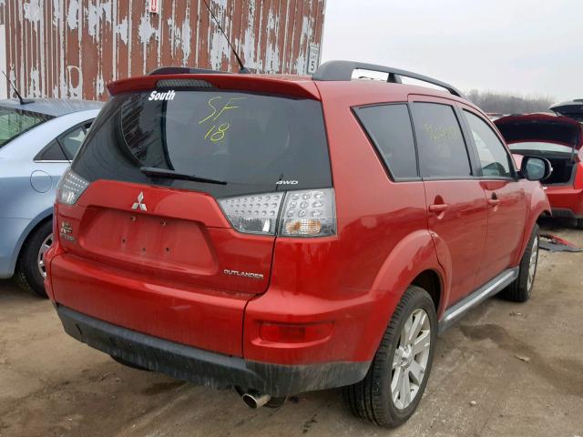 JA4JT3AW5CU002236 - 2012 MITSUBISHI OUTLANDER RED photo 4