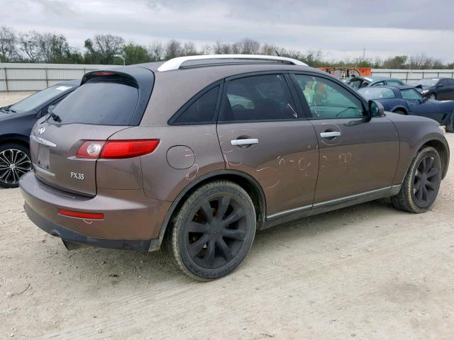 JNRAS08U04X111649 - 2004 INFINITI FX35 BROWN photo 3