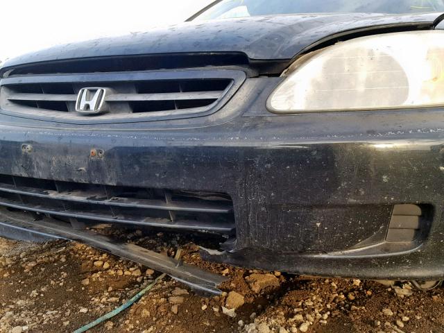 2HGEJ6345XH108318 - 1999 HONDA CIVIC DX BLACK photo 9