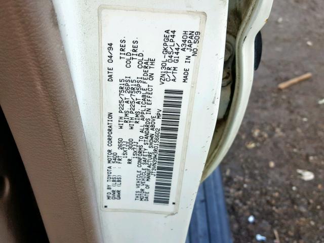 JT3VN39W3R0156602 - 1994 TOYOTA 4RUNNER VN WHITE photo 10