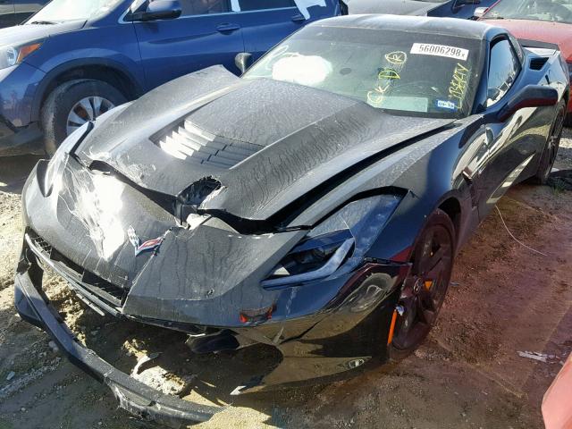 1G1YM2D78E5126622 - 2014 CHEVROLET CORVETTE S BLACK photo 2