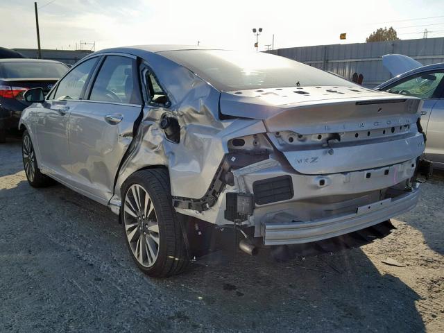 3LN6L5MU9HR615441 - 2017 LINCOLN MKZ HYBRID SILVER photo 3