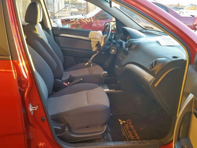 KL1TD6DEXAB115549 - 2010 CHEVROLET AVEO LS RED photo 5