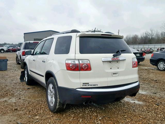 1GKLRKED4AJ116523 - 2010 GMC ACADIA SL WHITE photo 3