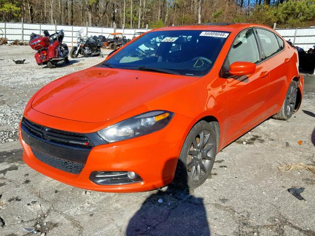 1C3CDFBB0FD268278 - 2015 DODGE DART SXT ORANGE photo 2