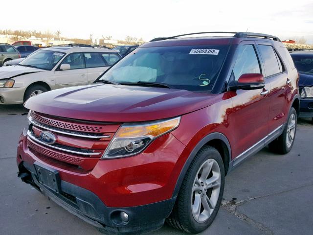 1FM5K8F80EGB00590 - 2014 FORD EXPLORER L BURGUNDY photo 2