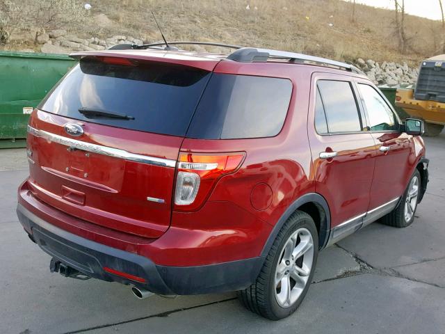 1FM5K8F80EGB00590 - 2014 FORD EXPLORER L BURGUNDY photo 4