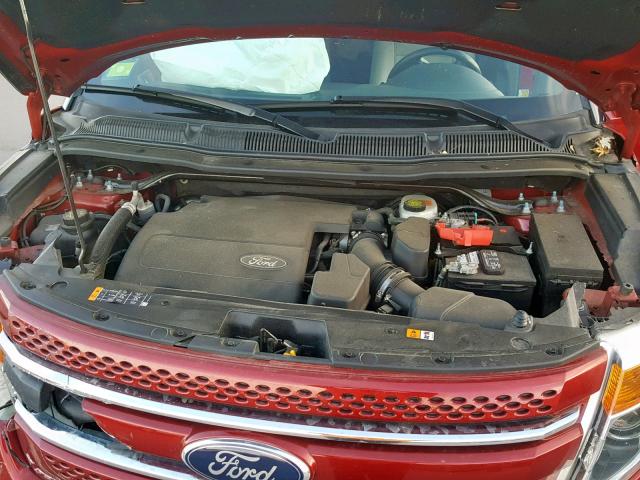 1FM5K8F80EGB00590 - 2014 FORD EXPLORER L BURGUNDY photo 7