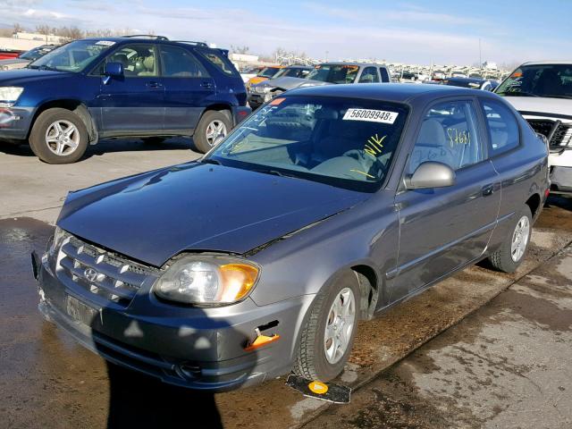 KMHCG35C53U273439 - 2003 HYUNDAI ACCENT GL GRAY photo 2