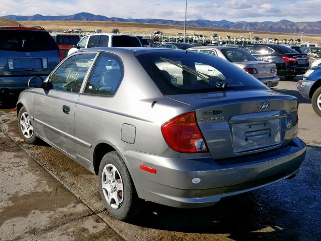 KMHCG35C53U273439 - 2003 HYUNDAI ACCENT GL GRAY photo 3