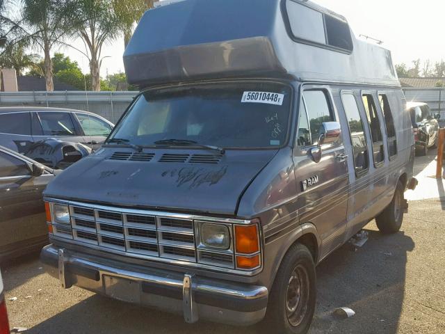 2B6HB21YXLK738456 - 1990 DODGE RAM VAN B2 GRAY photo 2