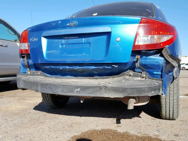 KNADC125746296206 - 2004 KIA RIO BLUE photo 9