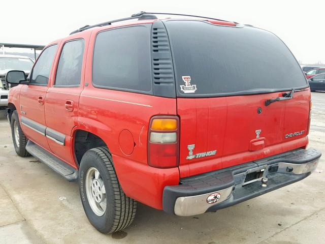 1GNEC13Z22R173943 - 2002 CHEVROLET TAHOE RED photo 3