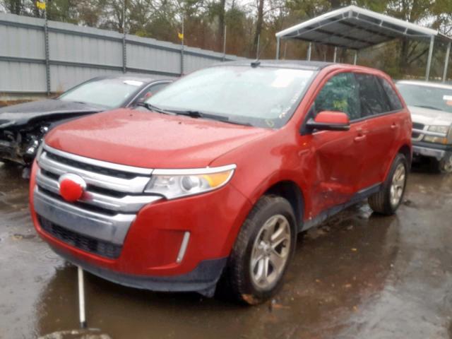 2FMDK3JC8CBA25426 - 2012 FORD EDGE SEL RED photo 2