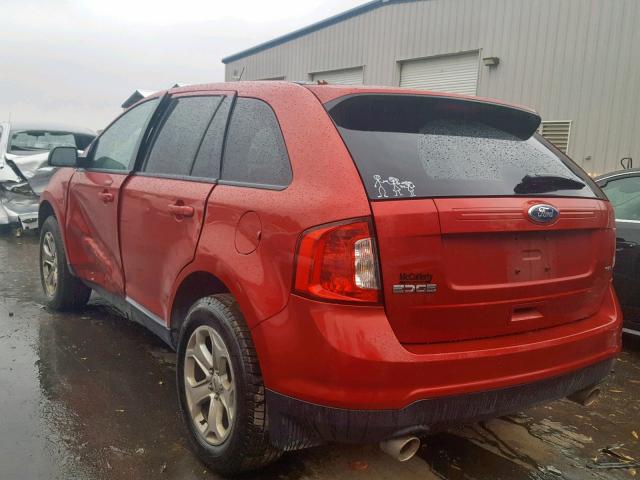 2FMDK3JC8CBA25426 - 2012 FORD EDGE SEL RED photo 3