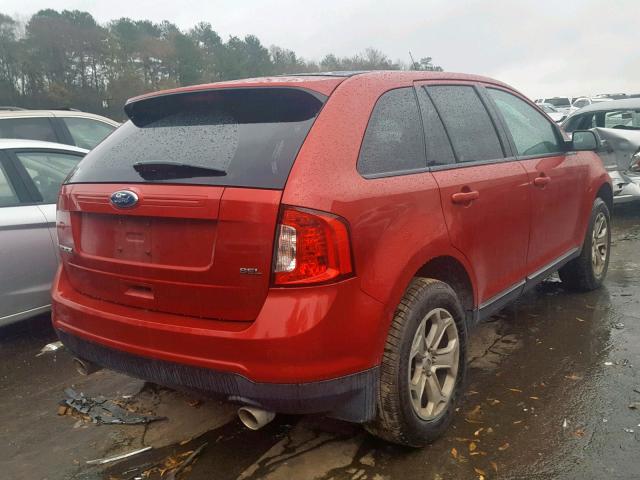 2FMDK3JC8CBA25426 - 2012 FORD EDGE SEL RED photo 4