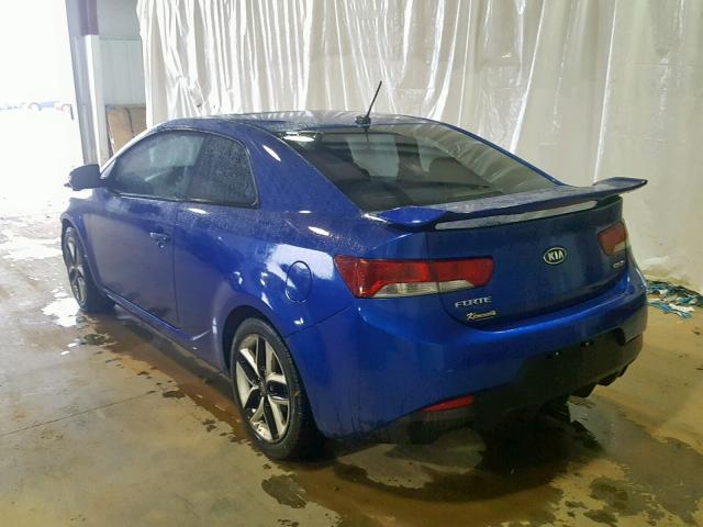 KNAFW6A34A5122804 - 2010 KIA FORTE SX BLUE photo 3