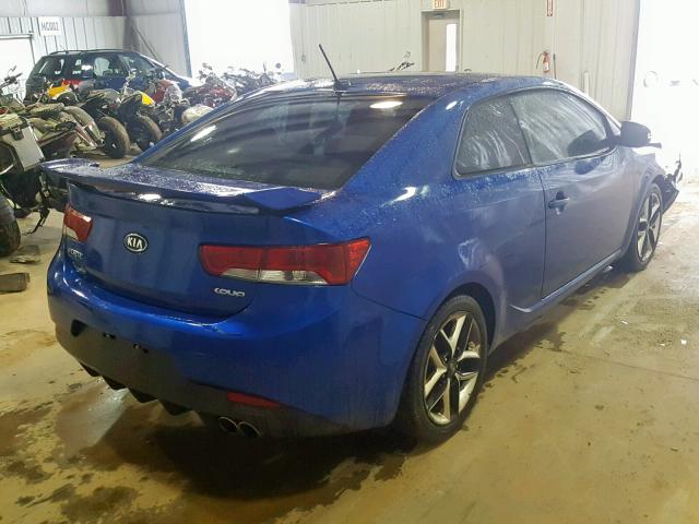 KNAFW6A34A5122804 - 2010 KIA FORTE SX BLUE photo 4