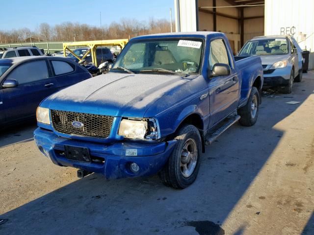 1FTYR11U12TA20890 - 2002 FORD RANGER BLUE photo 2