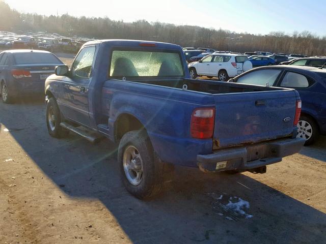 1FTYR11U12TA20890 - 2002 FORD RANGER BLUE photo 3