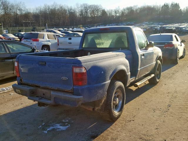 1FTYR11U12TA20890 - 2002 FORD RANGER BLUE photo 4