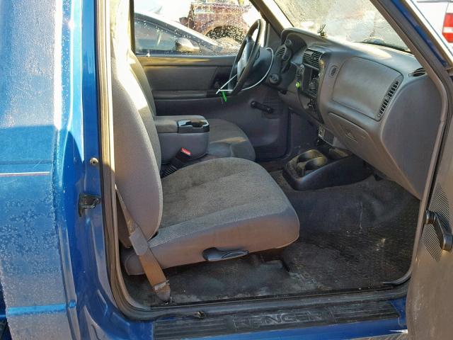 1FTYR11U12TA20890 - 2002 FORD RANGER BLUE photo 5