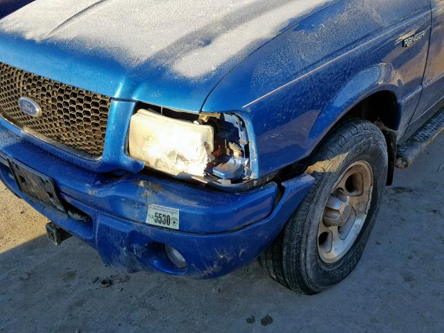 1FTYR11U12TA20890 - 2002 FORD RANGER BLUE photo 9