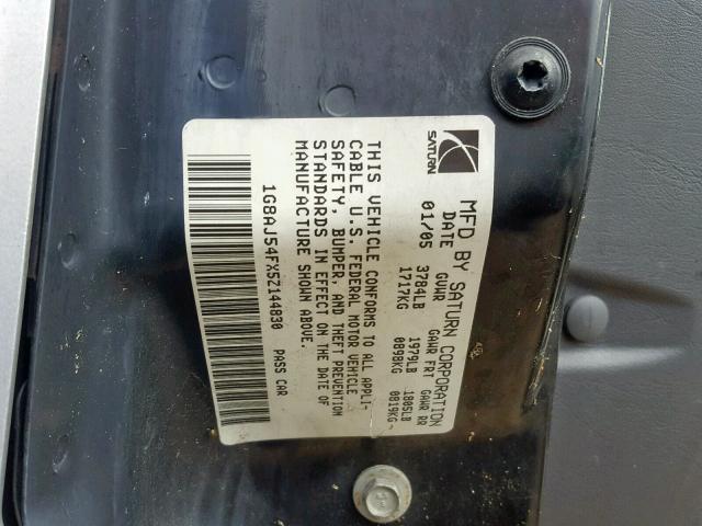 1G8AJ54FX5Z144830 - 2005 SATURN ION LEVEL SILVER photo 10