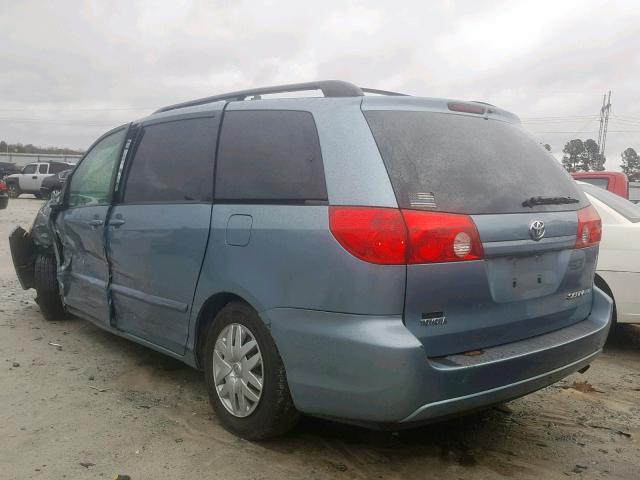 5TDZK23C78S180153 - 2008 TOYOTA SIENNA CE BLUE photo 3