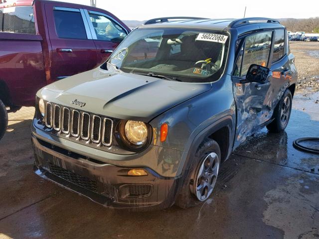 ZACCJAAB1HPF01503 - 2017 JEEP RENEGADE S GRAY photo 2