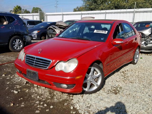 WDBRF52HX7A929248 - 2007 MERCEDES-BENZ C 230 RED photo 2