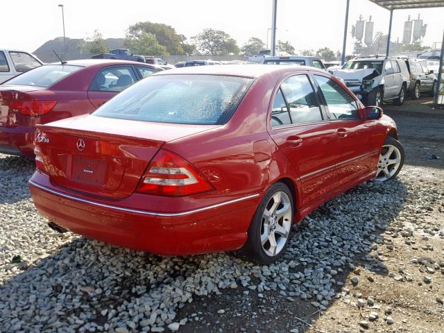 WDBRF52HX7A929248 - 2007 MERCEDES-BENZ C 230 RED photo 4