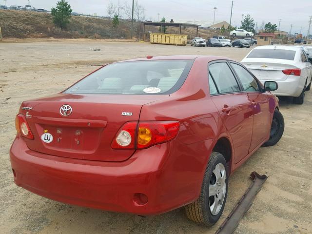 1NXBU40EX9Z007958 - 2009 TOYOTA COROLLA BA RED photo 4