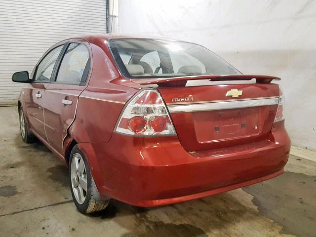 KL1TG56668B166354 - 2008 CHEVROLET AVEO LT MAROON photo 3