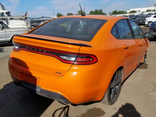 1C3CDFBB1ED799729 - 2014 DODGE DART SXT ORANGE photo 4