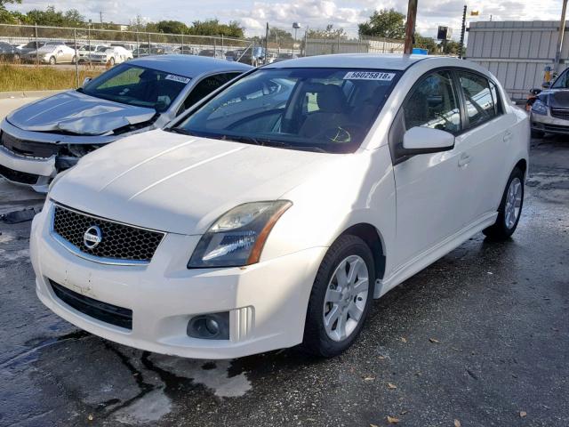 3N1AB6AP6CL662351 - 2012 NISSAN SENTRA 2.0 WHITE photo 2