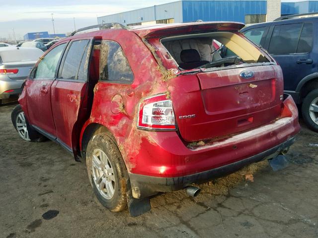 2FMDK48C27BA83114 - 2007 FORD EDGE SEL BURGUNDY photo 3