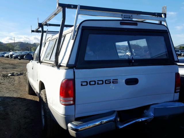 1B7GL22X6YS630696 - 2000 DODGE DAKOTA WHITE photo 3