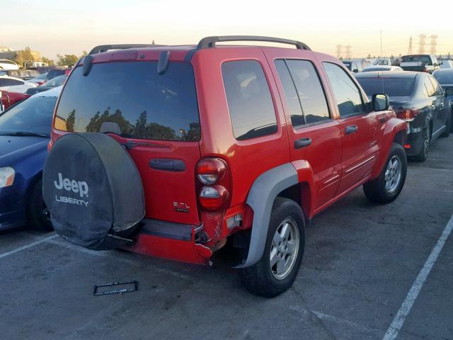 1J4GK58K84W298189 - 2004 JEEP LIBERTY LI RED photo 4