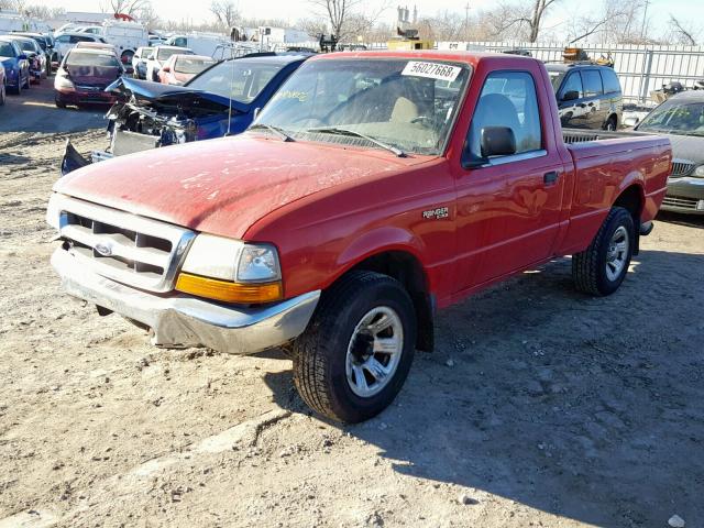 1FTYR10C7YPA06602 - 2000 FORD RANGER RED photo 2