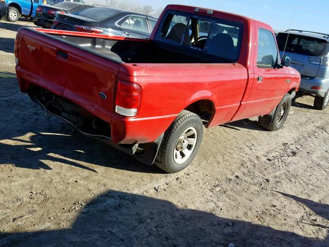 1FTYR10C7YPA06602 - 2000 FORD RANGER RED photo 4