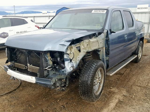 2HJYK16518H520328 - 2008 HONDA RIDGELINE BLUE photo 2