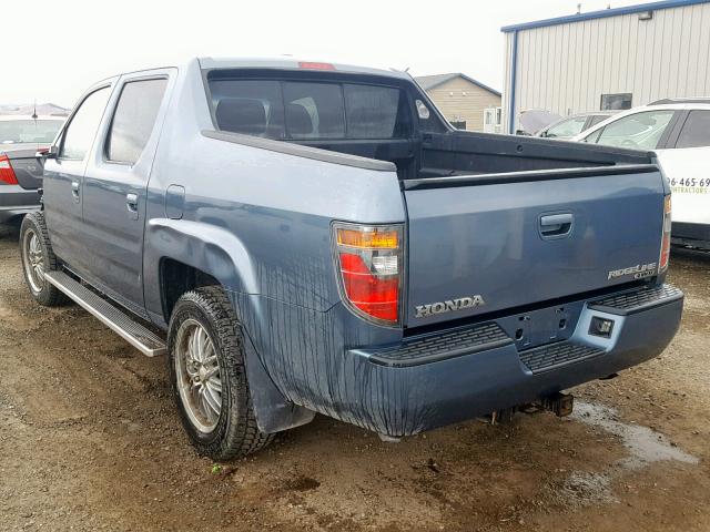 2HJYK16518H520328 - 2008 HONDA RIDGELINE BLUE photo 3