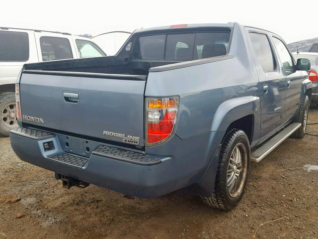 2HJYK16518H520328 - 2008 HONDA RIDGELINE BLUE photo 4